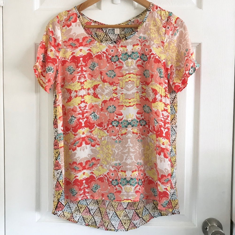 Ella Moss Floral Multi Pattern Blouse